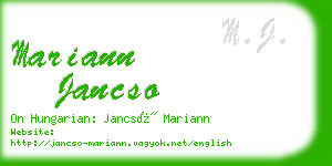 mariann jancso business card